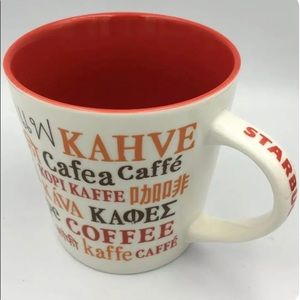 Starbucks 2008 International Words for Coffee Mug Multi Language 16 oz used